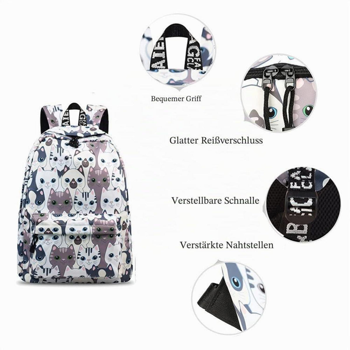 Schulrucksack Mädchen – Modischer Tagesrucksack mit Laptopfach