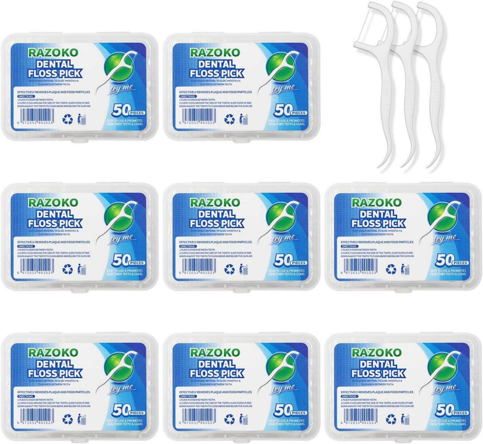 Zahnseide Sticks Dental Floss Interdental Flosser mit Etui 400 Stück