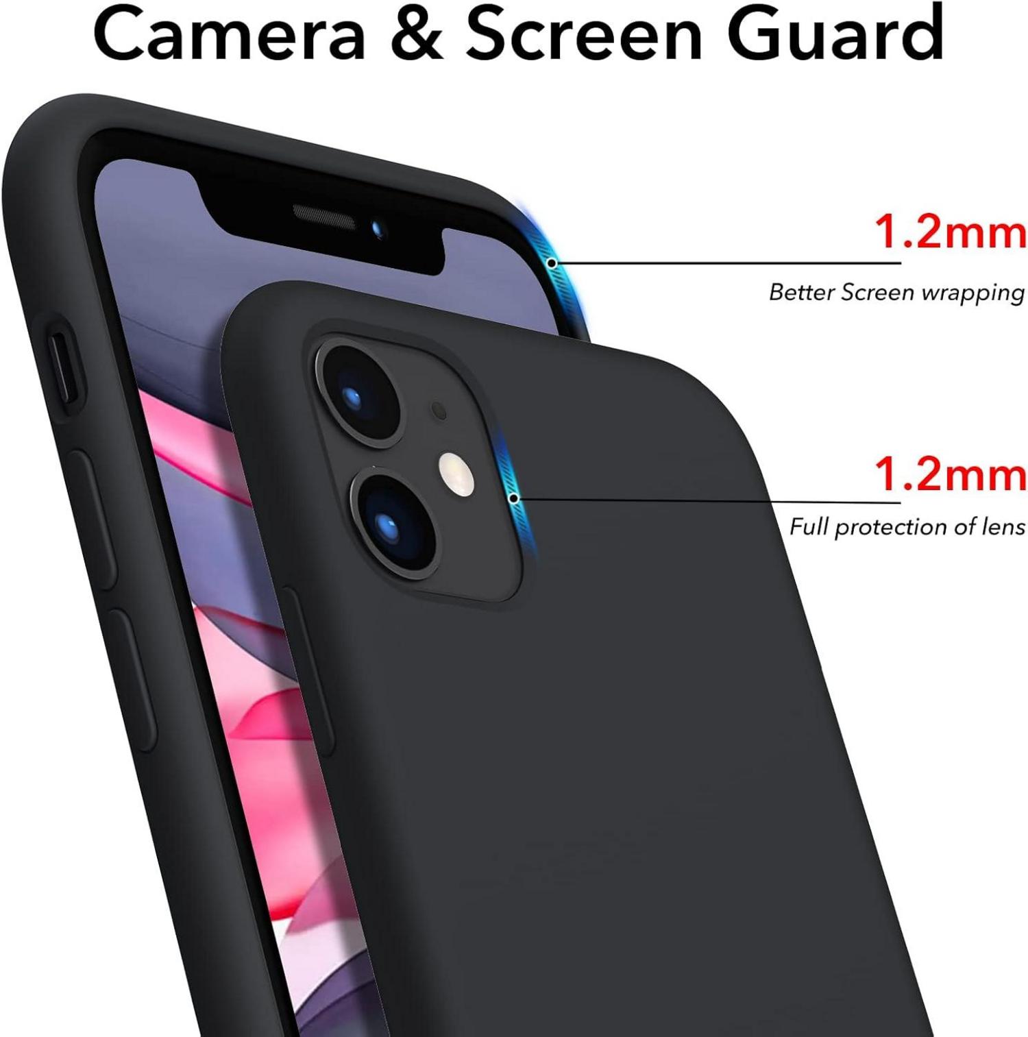 iPhone 11 Silikon Case Flüssig Ultra Dünn Schwarz Schutz Hülle 6,1