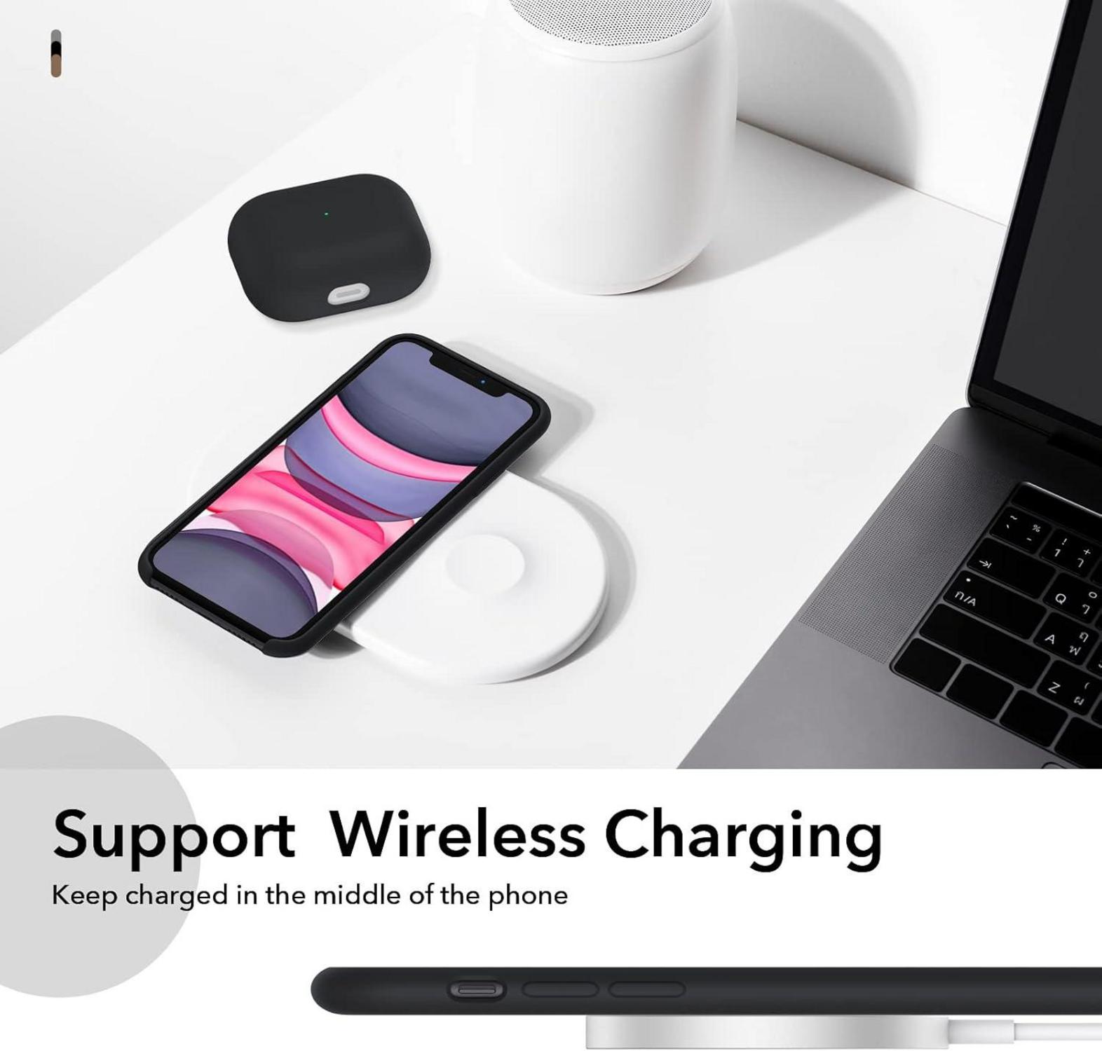ORNARTO iPhone 11 Silikon Case Ultra Dünn Flüssig Hülle Schutz 6,1 Zoll Schwarz