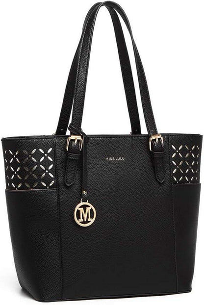 Elegante große Damenhandtasche mit Laser-Gravur & verstellbarem