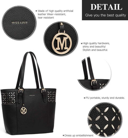Elegante große Damenhandtasche mit Laser-Gravur & verstellbarem