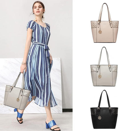 Elegante Miss Lulu Damen Handtasche Shopper Schultertasche PU-Leder