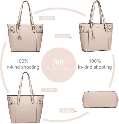Damen Handtasche Shopper Schultertasche Laser-Gravur Groß A4-Format