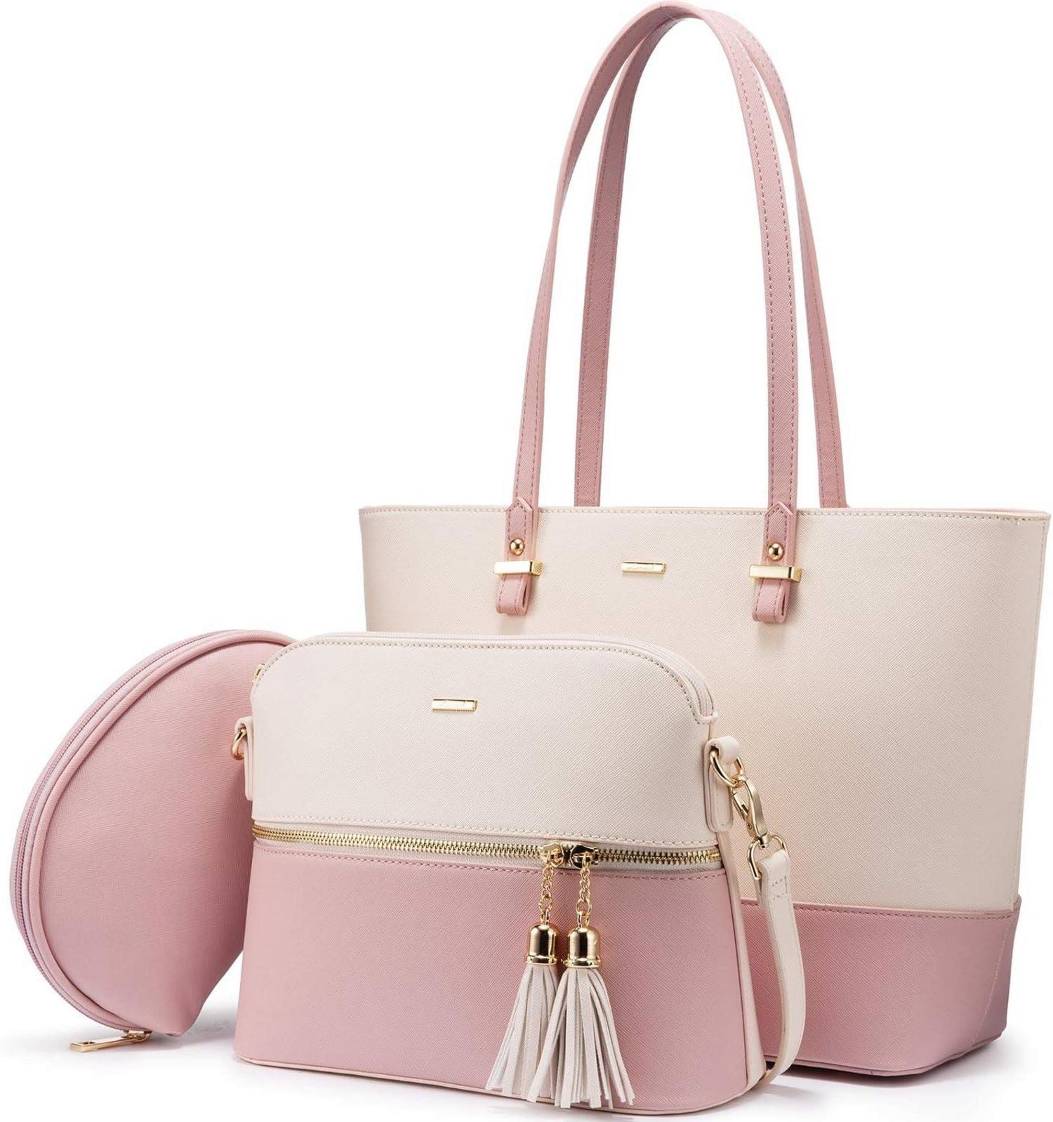 Damen Handtasche Set Leder Schultertasche 3-teiliges Set