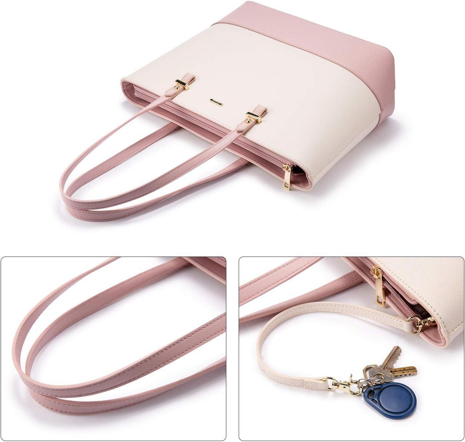 LOVEVOOK Damen Handtasche Set Leder Schultertasche 3-teilig