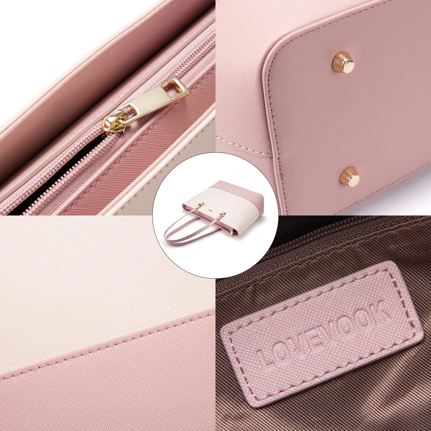 Damen Handtasche Shopper Schultertasche Leder 3-teilig groß Set