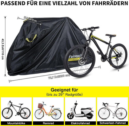 Fahrradabdeckung Wasserdicht UV-Schutz 29 Zoll Reflektierend & Schlosslöcher