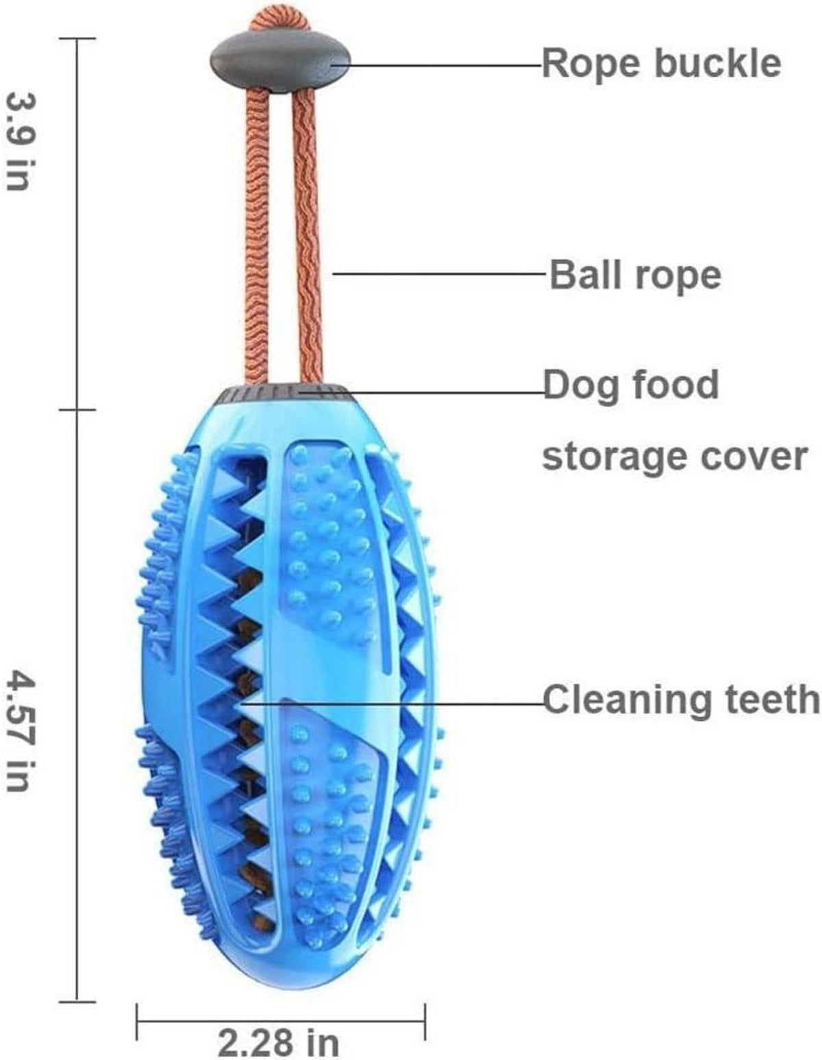 Kauspielzeug Hundeball für Große Mittelgroße Kleine Hunde Blau