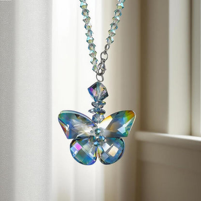 Kristall Schmetterling Auto Spiegel Charm Hängeornament Regenbogen