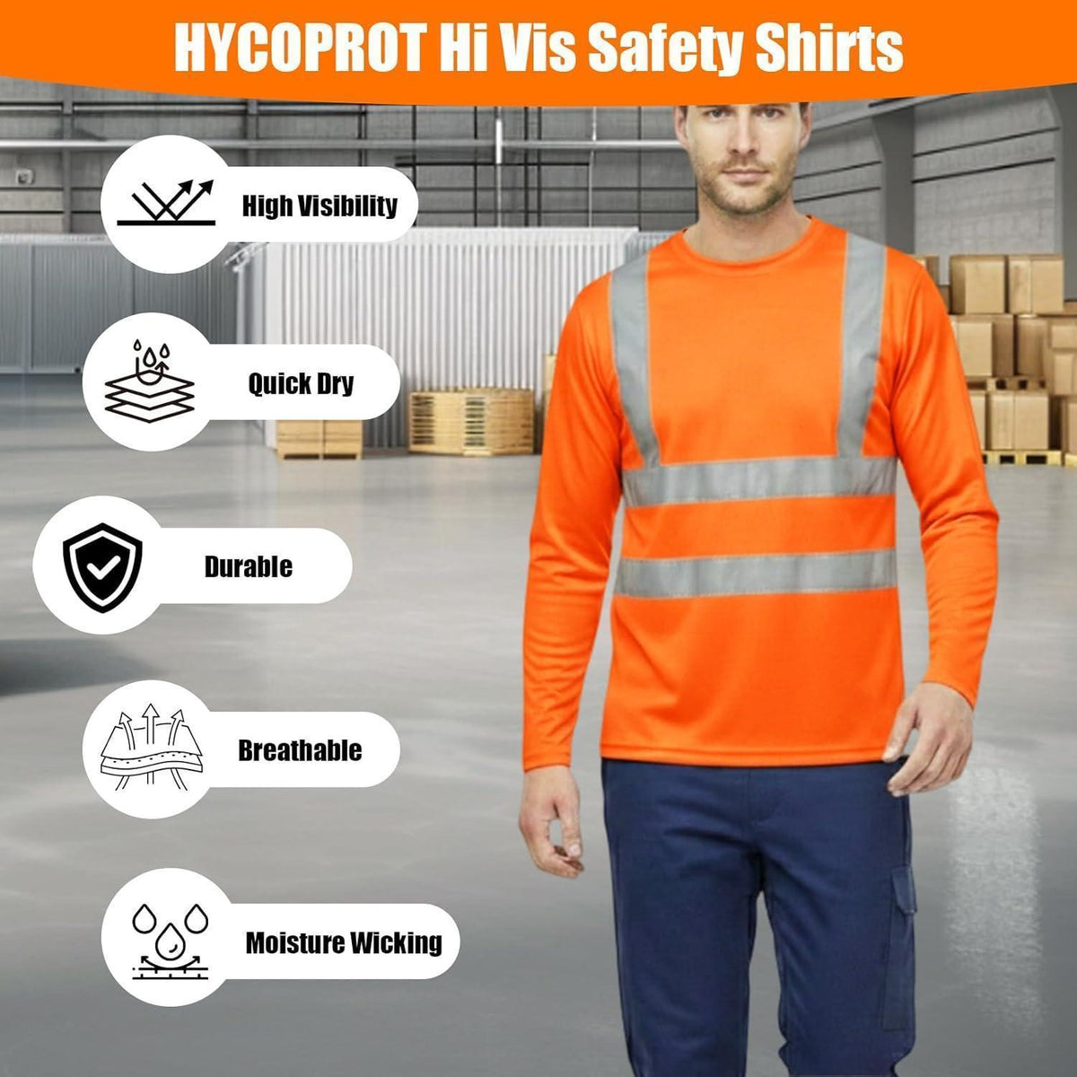 Warnschutz T-Shirt XXL Orange – Atmungsaktiv & Reflektierend