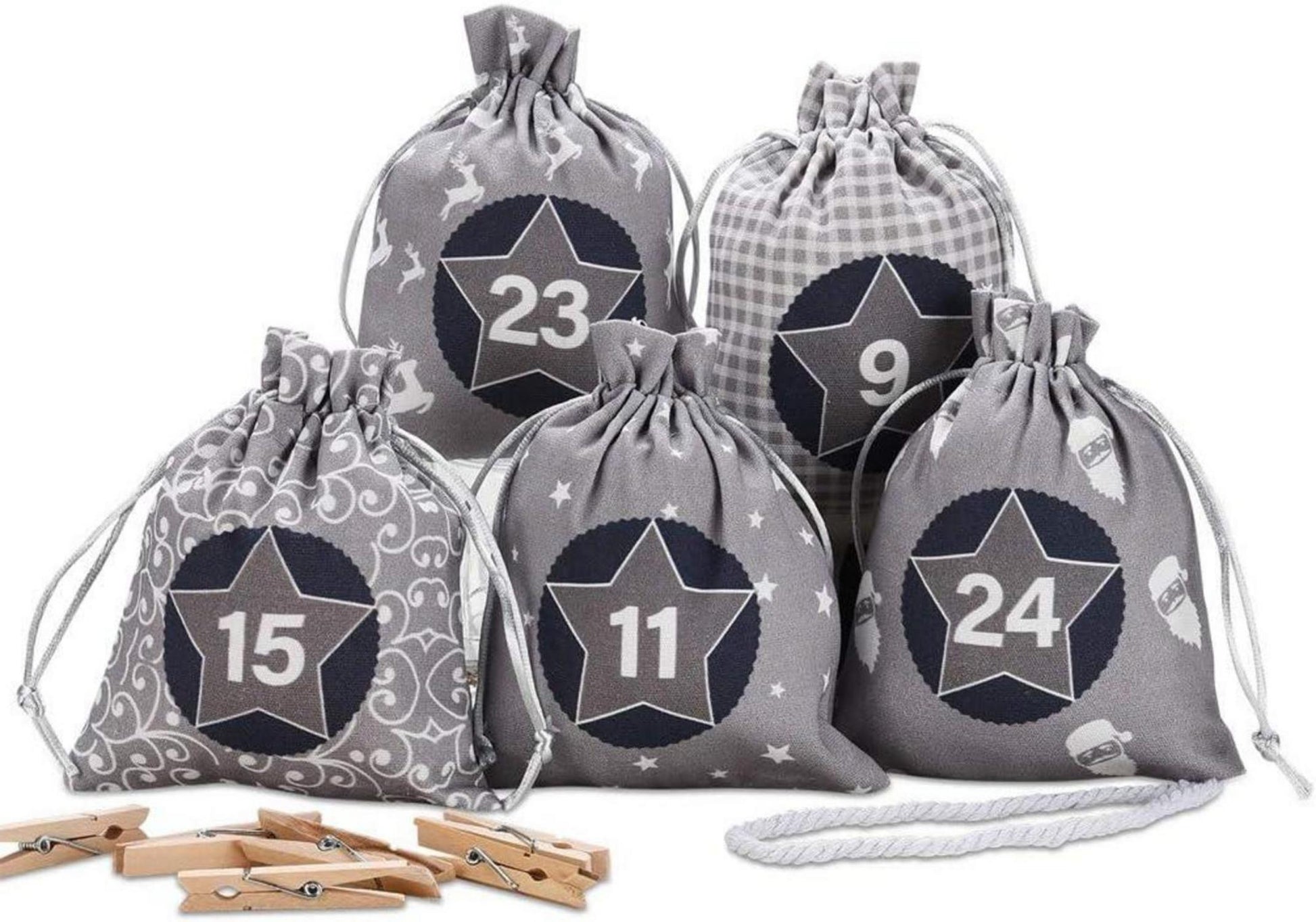 Adventskalender Stoffsäckchen Weihnachtskalender selbstbefüllbar