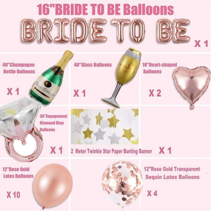 Junggesellinnenabschied Dekoration Luftballon Set BRIDE TO