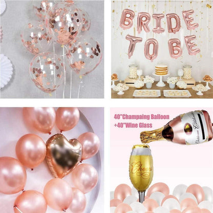 Junggesellinnenabschied Dekoration Luftballonset 24-teilig Rosegold Party Kit