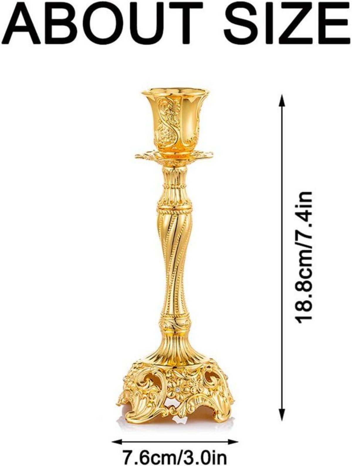 2er Set Kerzenständer Kerzenhalter Gold Metall Vintage Deko Tischdeko