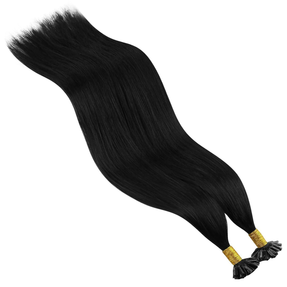 Echthaar Bondings Schwarz - Keratin U Tip Extensions 55cm