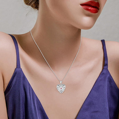 Foto Medaillon Kette Herz 925 Silber Zirkonia Anhänger Halskette