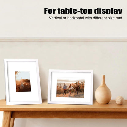 Bilderrahmen 28x36 cm Weiß Holz Acrylglas Tisch Wand 4er-Set Eleganter Rahmen