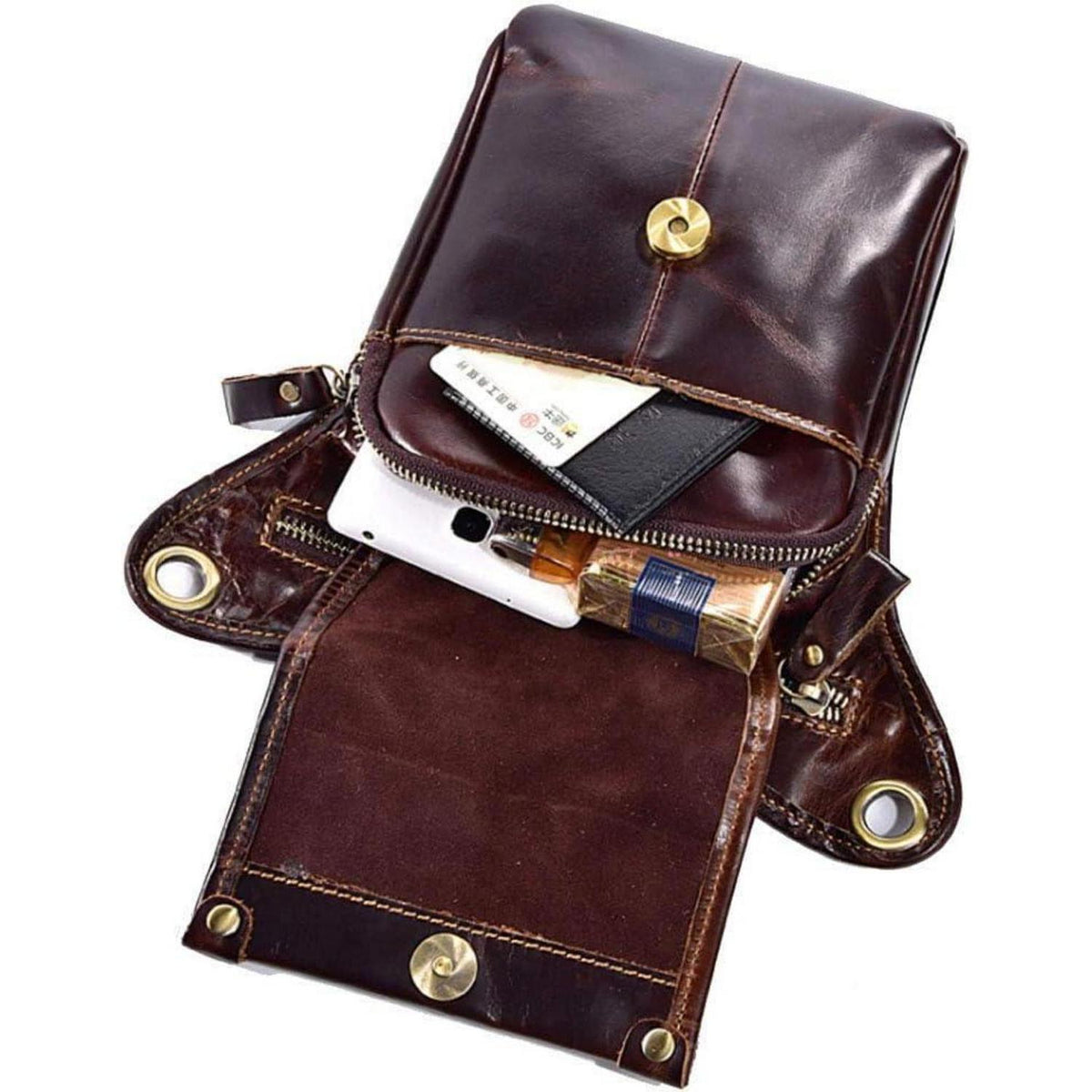 Leder Beintasche Vintage für Herren & Damen – Bauchtasche Outdoor
