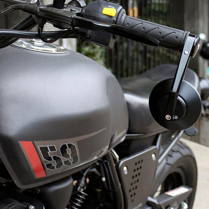 Motorrad Runden Lenkerendenspiegel CNC Aluminium Blau
