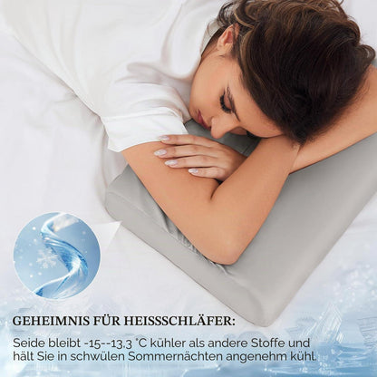 Seiden Kissenbezug für Kontur Kissen – Grau 50x30x10/7 cm