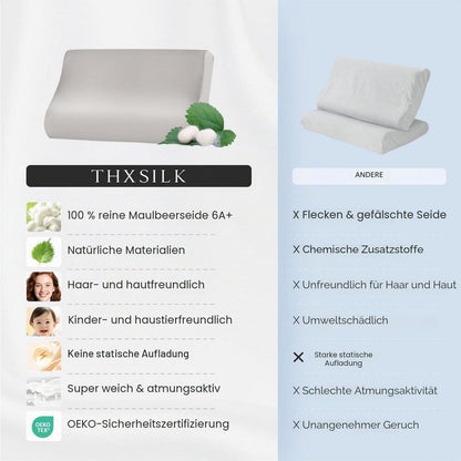 Seiden Kissenbezug für Kontur Kissen – Grau 50x30x10/7 cm