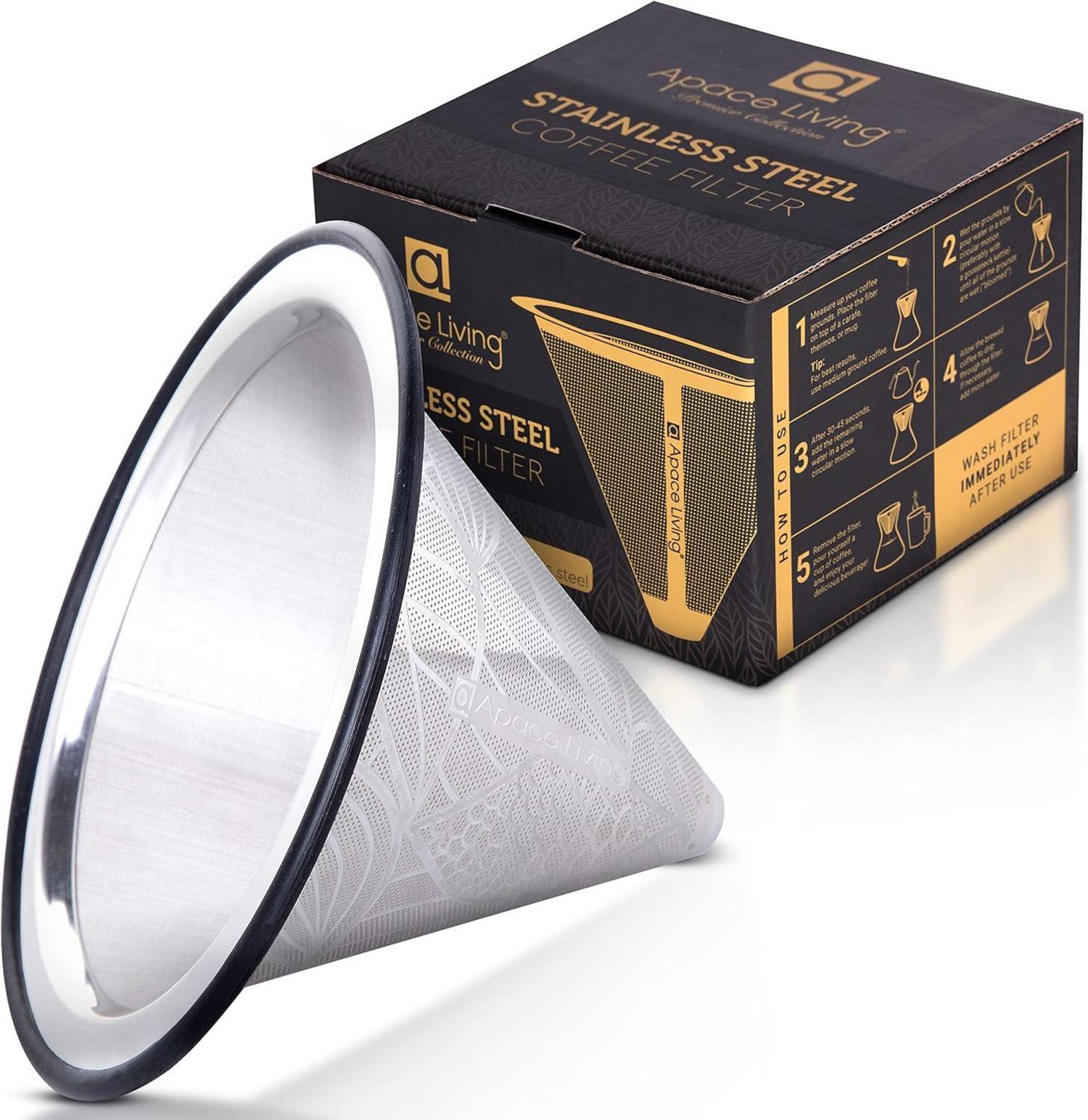 Kaffeefilter Edelstahl kompatibel Chemex Hario Bodum Pour Over