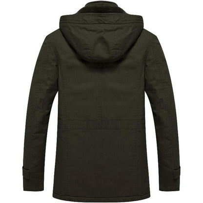 Herren Winterjacke Warm Gefüttert Militärstil Armeegrün 3XL