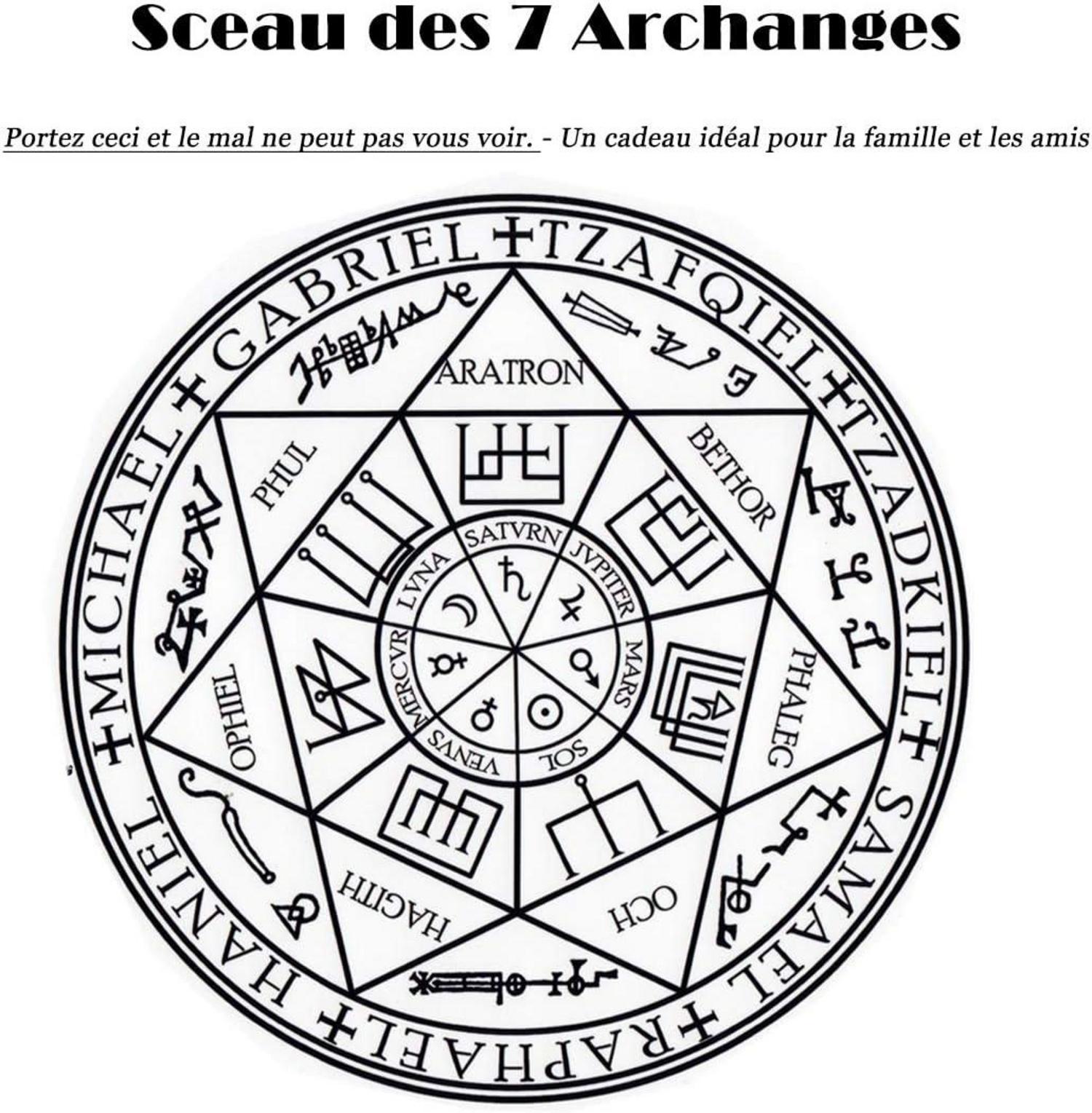 Halskette Herren 7 Erzengel Siegel Medaille Talisman Edelstahl Amulett