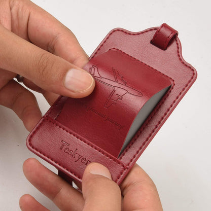 Kofferanhänger 3er Set Adressschild PU Leder Privatsphäre waterproof