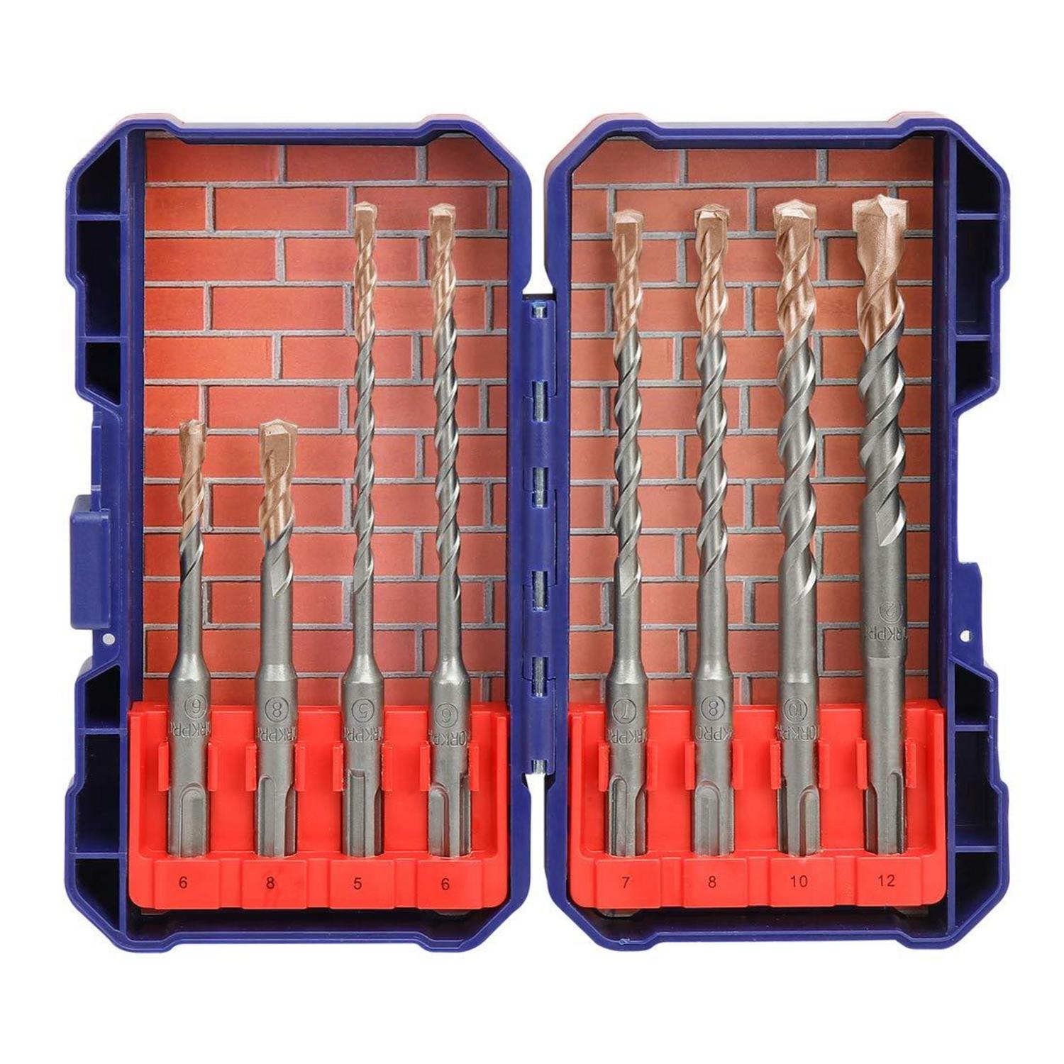 SDS Plus Bohrer Set 8-teilig mit Hartmetall Spitze im Koffer