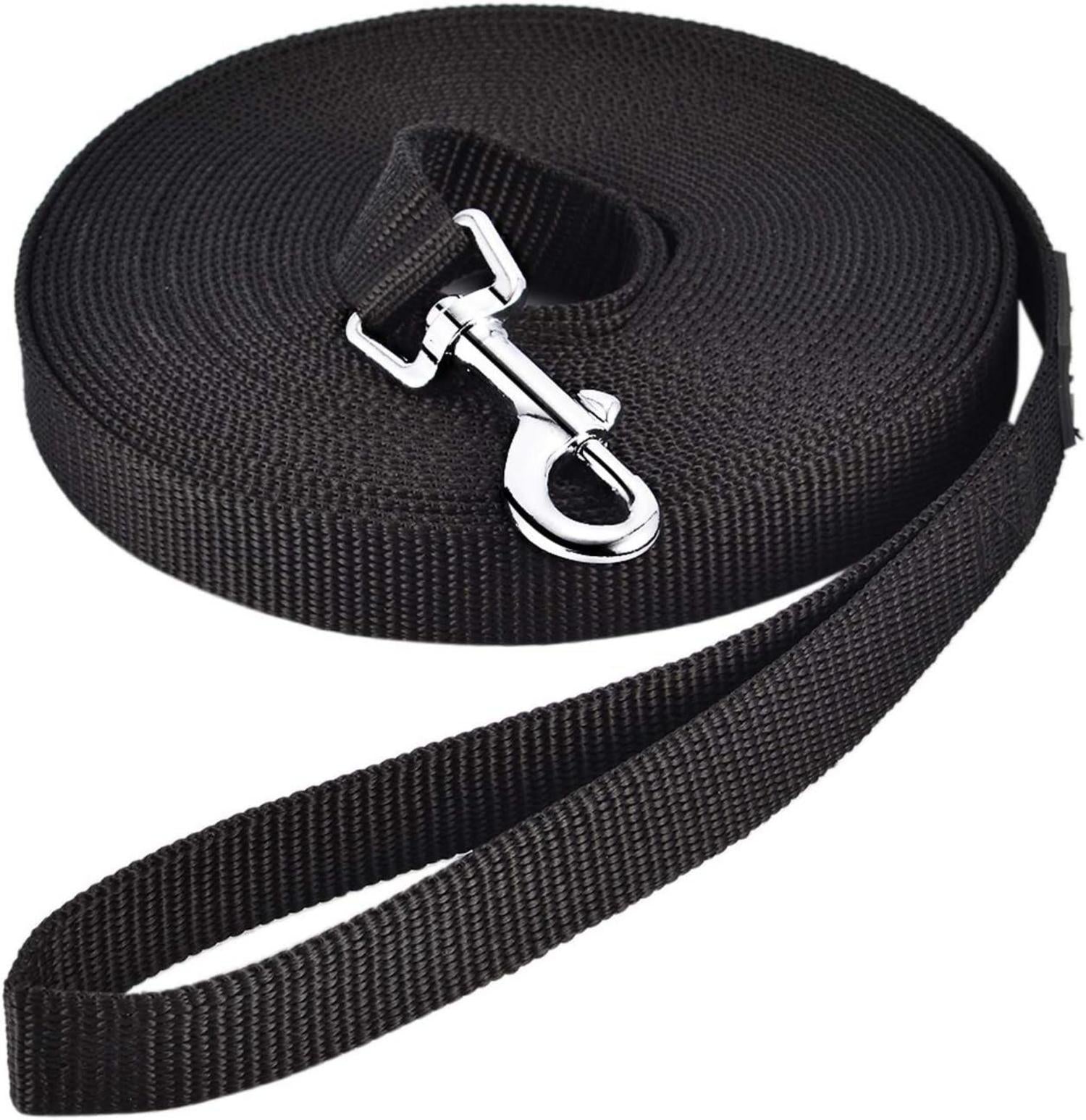 Schleppleine Hund Nylon Trainingsleine D-Karabiner Griffpolster 33m