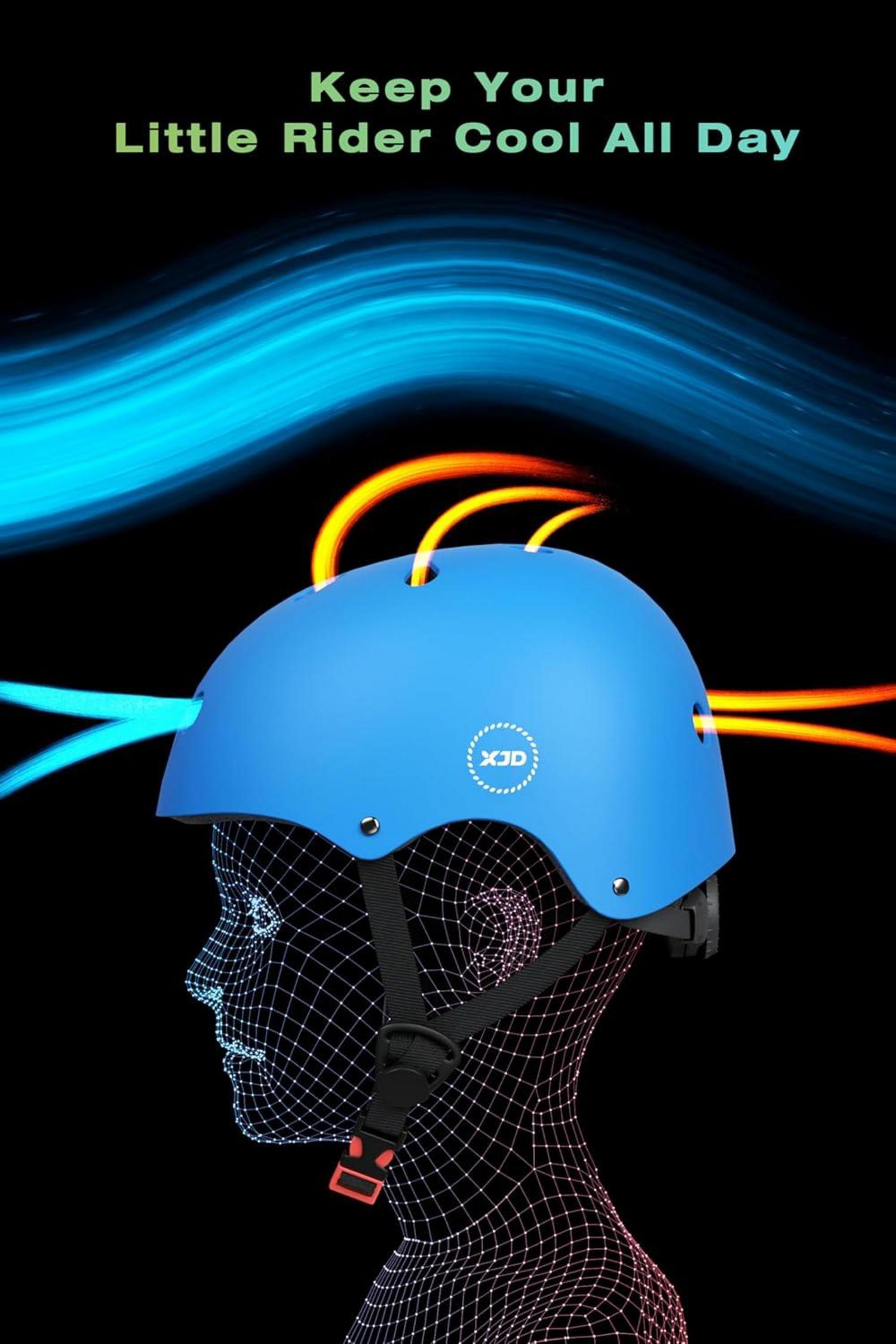 Kinder Jugend Fahrradhelm Multisport CE-Zertifizierung Mädchen Jungs Azurblau M 55-57 cm
