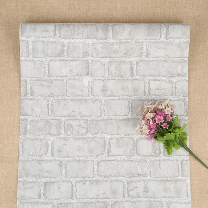 Selbstklebende Graue Ziegeleffekt Tapete Retro Vintage 44x1000cm