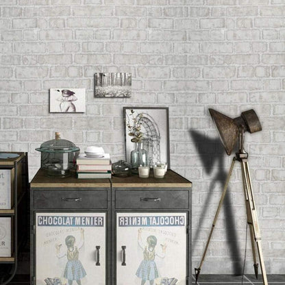 Retro Graue Ziegeltapete Selbstklebend Abnehmbar 44x1000cm