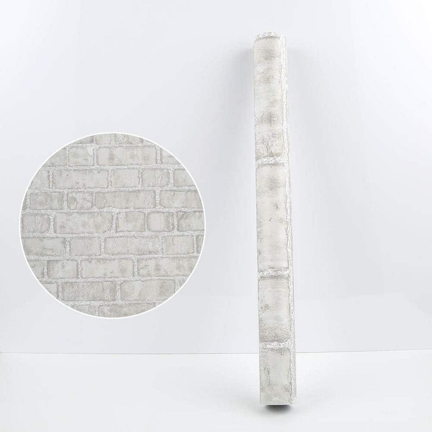 Graue Ziegeleffekttapete Selbstklebend Kunststoff-Vinyl 44x1000cm