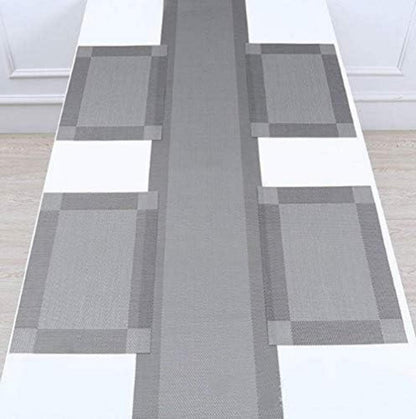 Tischsets Platzsets Tischläufer Set 4-teilig 30x45cm Abwaschbar Silber
