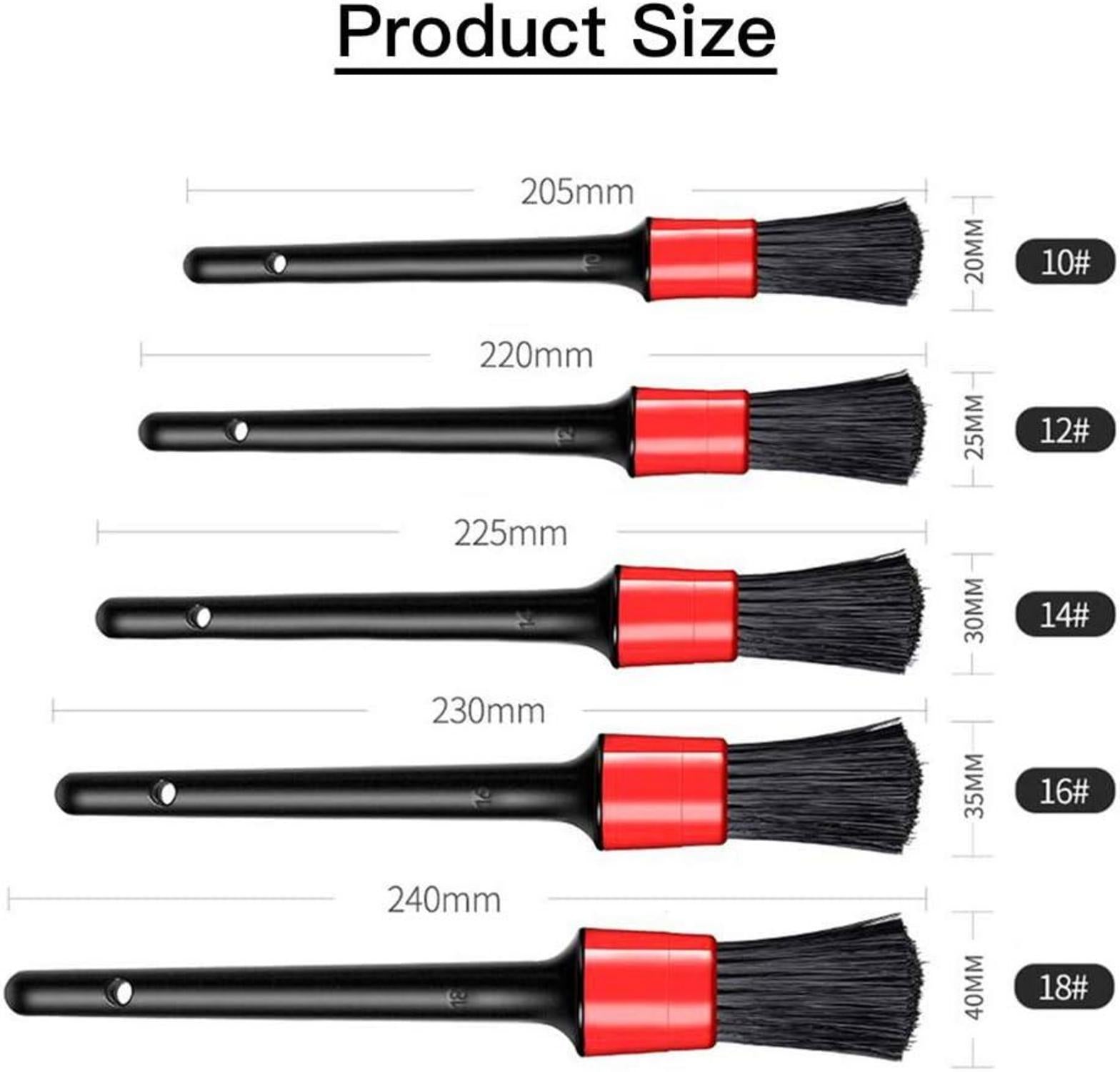 Auto Pinsel Set - 5er PKW Reinigungspinsel für Felgen und