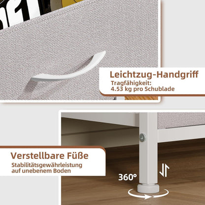 Somdot Kommode 4 Schubladen – Schlafzimmer, Wohnzimmer, Grau