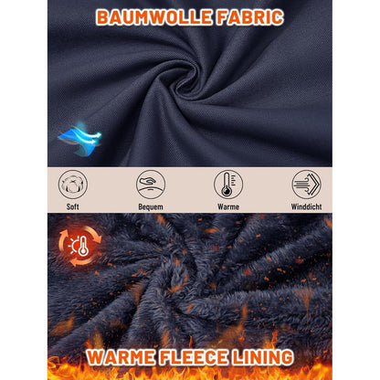 Herren Winterjacke Warm Gefüttert Militärstil Marineblau XXL