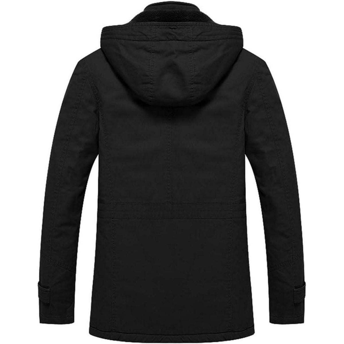 Herren Winterjacke Fleecegefüttert Cargotasche Grau Outdoorjacke