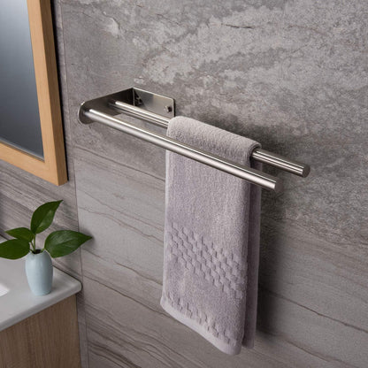 Edelstahl Handtuchhalter Zweiarmig 40 cm Wandmontage Silber