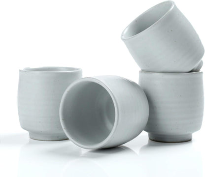 Chinesische Teetassen 5,8 oz elfenbeinweiß Ruware 4 Stück PE-Schaum