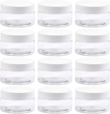 12er Set Mini Dosen 100ml Leere Klare Kunststoff Behälter mit Deckel