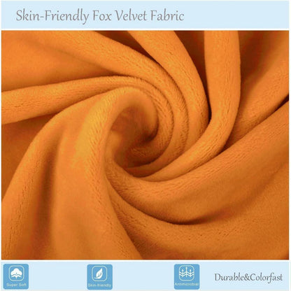 Stretchy Stuhlbezüge Samt Orange 6er Set (Groß)
