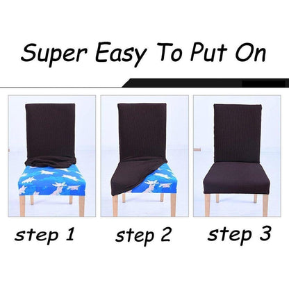 Stretchy Stuhlbezüge Samt Orange 6er Set (Groß)
