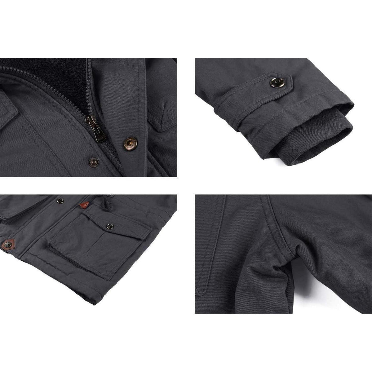 Herren Winterparka Fleecegefüttert mit Taschen & Kapuze