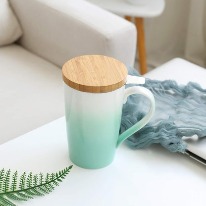 Teetasse Filter Deckel 510ml Dunkleres Grün Frauen-Infuser