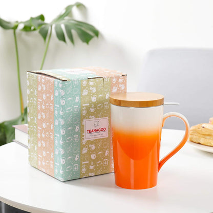 TEANAGOO Teetasse 510ml Dunkleres Grün Becher mit Filter und Deckel