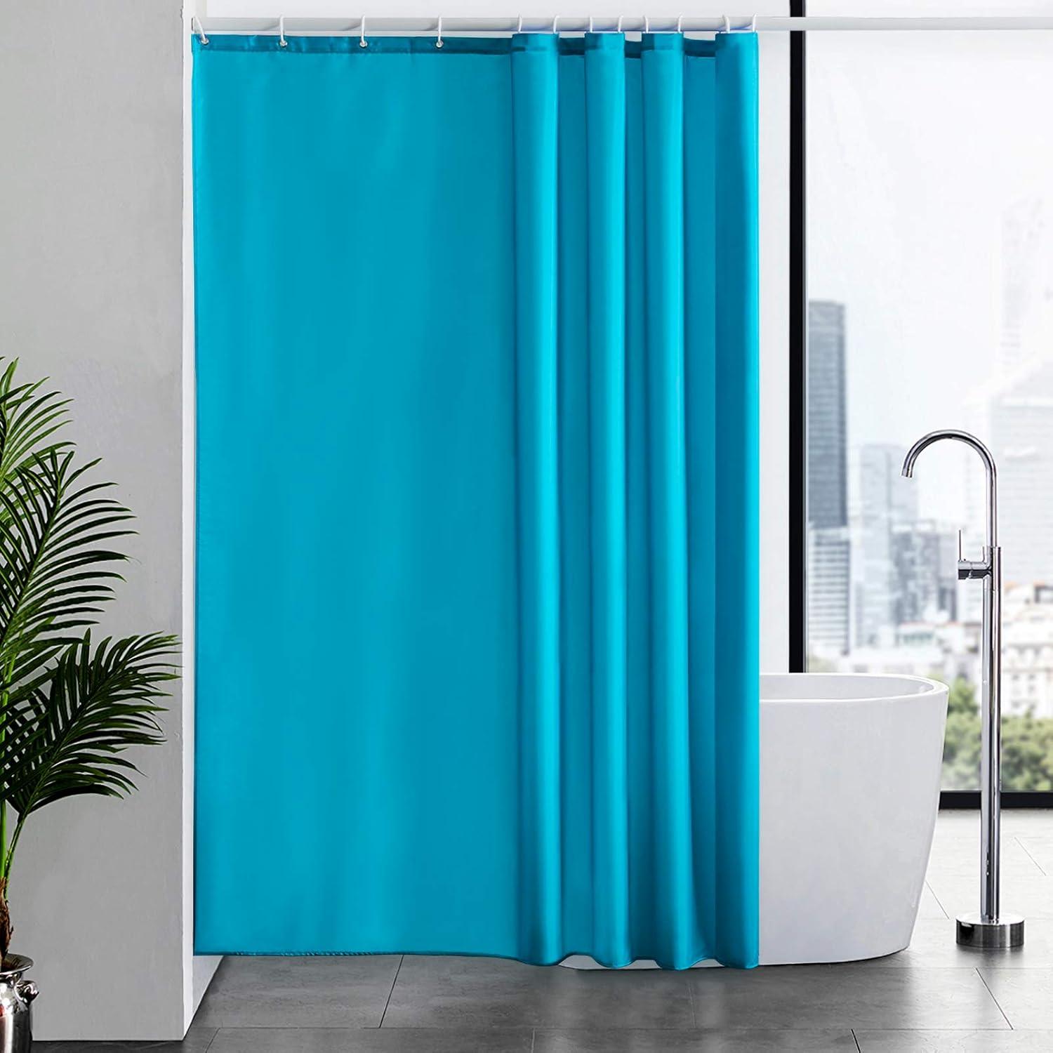Anti-schimmel Duschvorhang Stoff Aquamarine 180x210cm 12 Haken